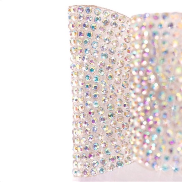 Rhinestone Double Bow Thong Sandal Clear - Picture 4 of 7